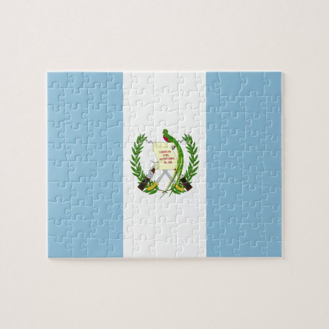 Guatemala flag jigsaw puzzle (Horizontal)