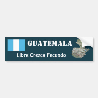 Guatemala Flag + Map Bumper Sticker