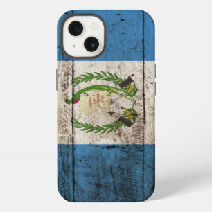Guatemala Flag on Old Wood Grain iPhone 13 Case