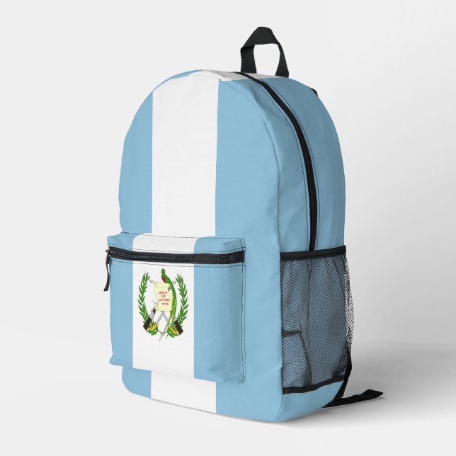 Guatemala flag printed backpack (Back Corner Right)