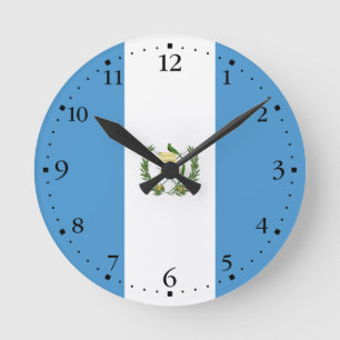 Guatemala Flag Round Clock