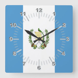 Guatemala flag  square wall clock