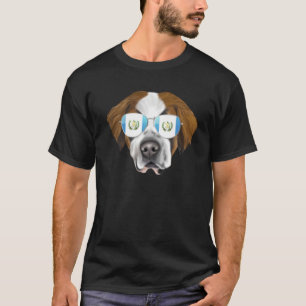 Guatemala Flag St Bernard Dog Guatemala Pocket T-Shirt