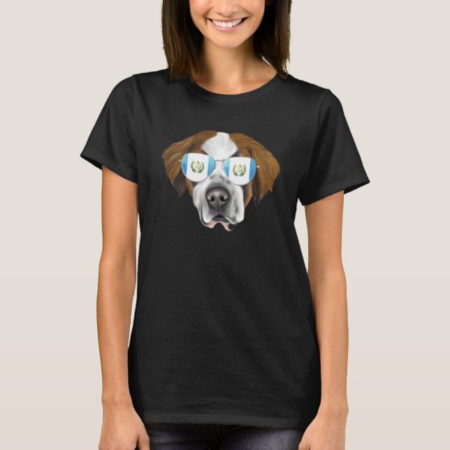 Guatemala Flag St Bernard Dog Guatemala Pocket T-Shirt (Front)