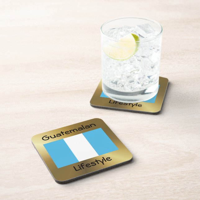 Guatemala Flag+Text Coaster (Right Side)