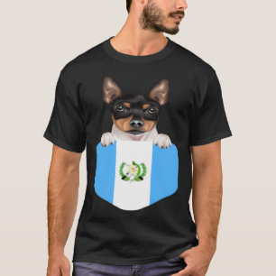 Guatemala Flag Toy Fox Terrier Dog In Pocket T-Shirt