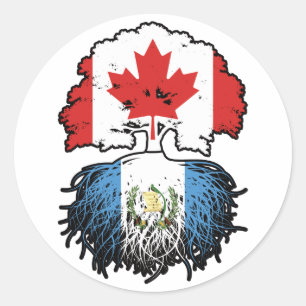 Guatemala Guatemalan Canadian Canada Tree Roots Classic Round Sticker