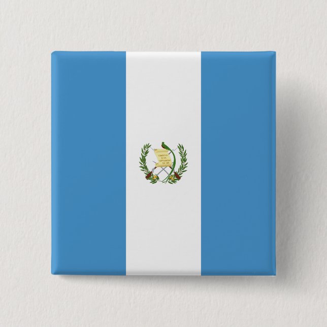 Guatemala (Guatemalan) Flag 2 Inch Square Button (Front)