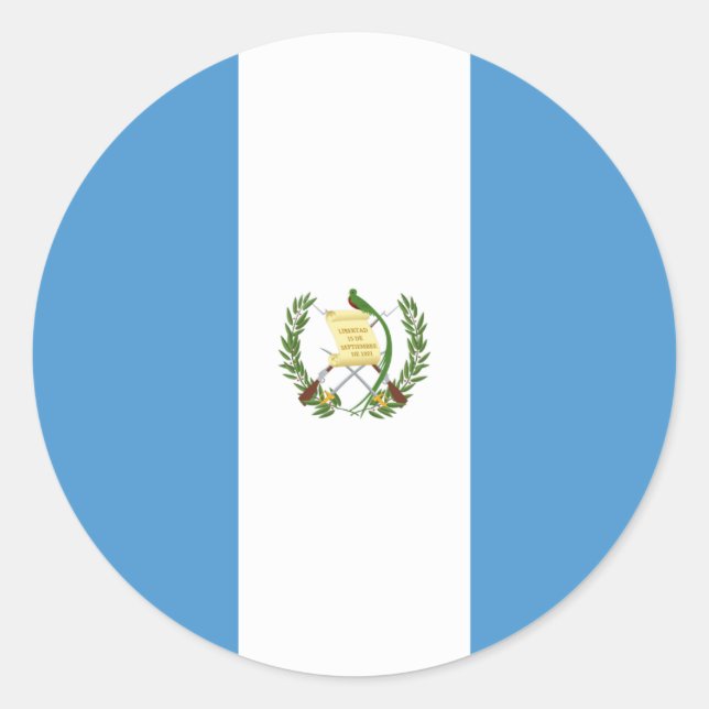 Guatemala (Guatemalan) Flag Classic Round Sticker (Front)