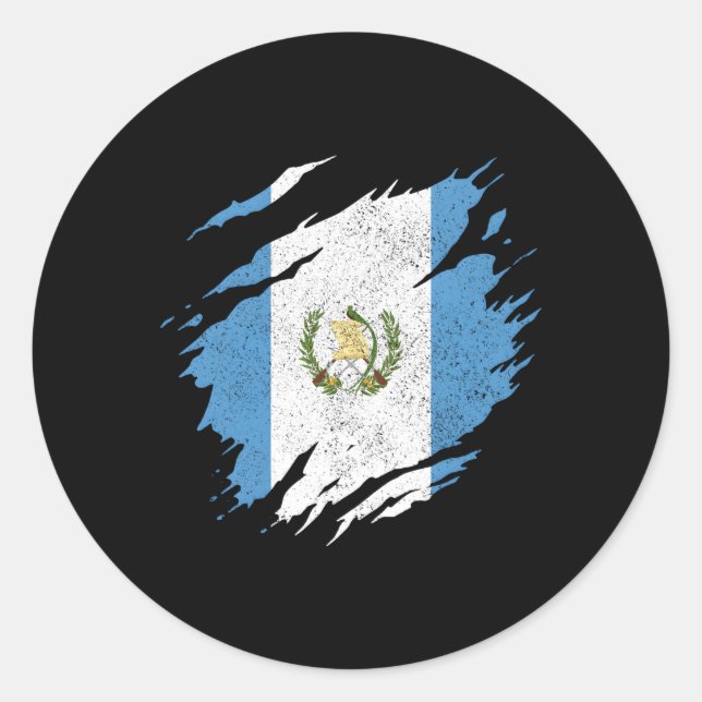 Guatemala Guatemalan Flag Pride Chaa Classic Round Sticker (Front)