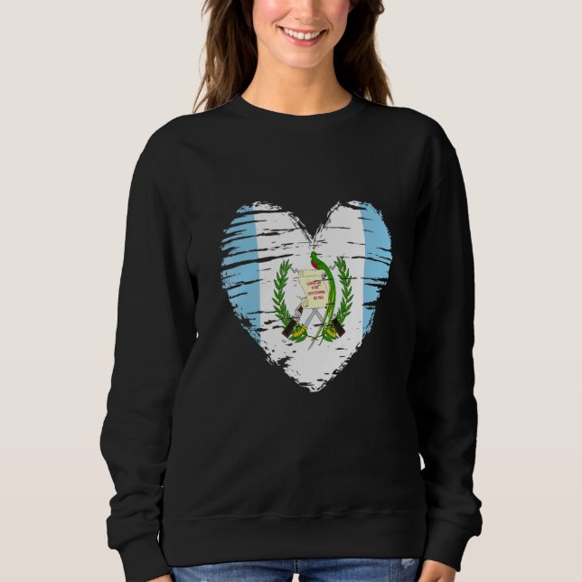 Guatemala Heart Guatemalan Flag Guatemalan Pride Sweatshirt (Front)