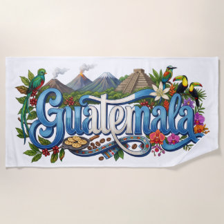 Guatemala Heritage, Tradition, Flag & Culture Beach Towel