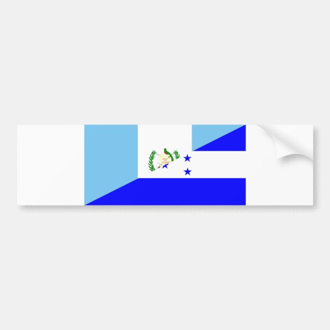 guatemala honduras half flag symbol bumper sticker (Front)