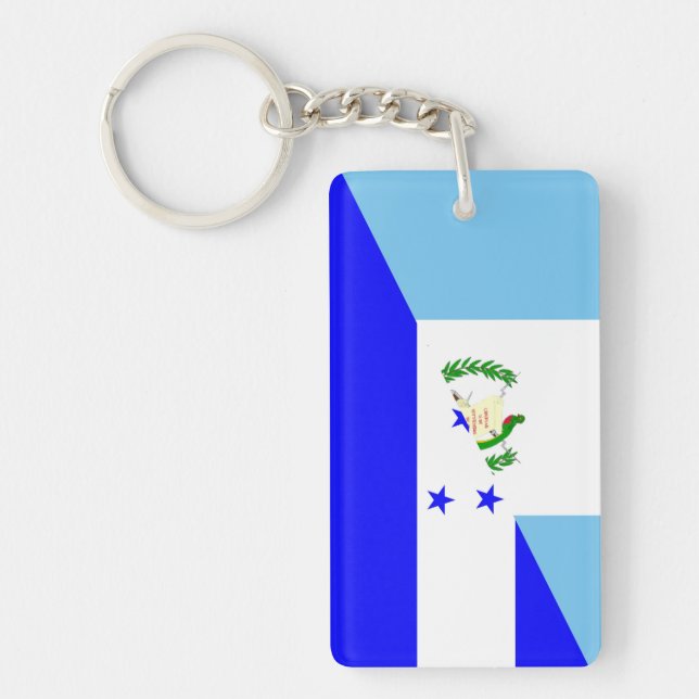 guatemala honduras half flag symbol keychain (Front)