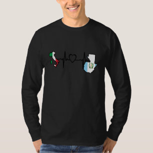 Guatemala Italy Flag Guatemalan Italian Heartbeat T-Shirt