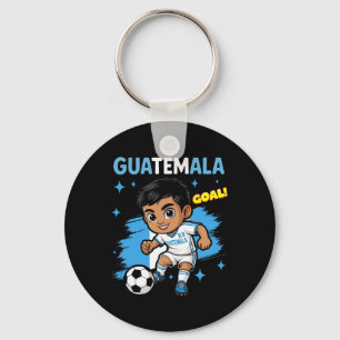 Guatemala Kid Goal Cartoon Guatemalan Flag For Kid Keychain