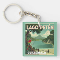  GUATEMALA LAGO PETEN Retro poster