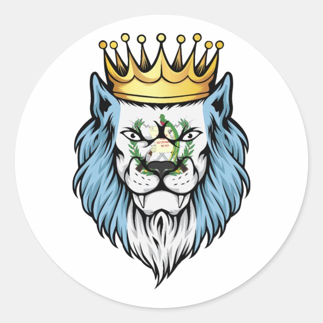Guatemala  Lion King Flag Classic Round Sticker (Front)