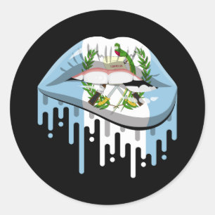 Guatemala lips pride root flag classic round sticker