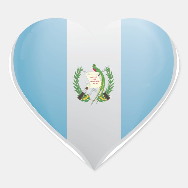 Guatemala love flag pride heart sticker (Front)
