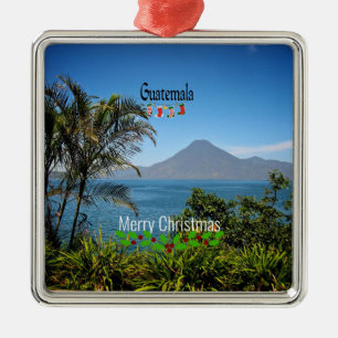 Guatemala, Merry Christmas, Metal Ornament