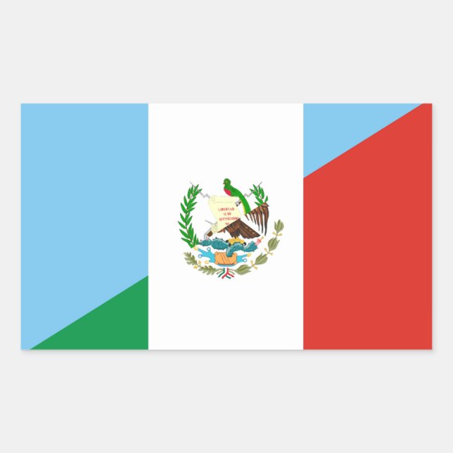 guatemala mexico half flag symbol sticker (Front)