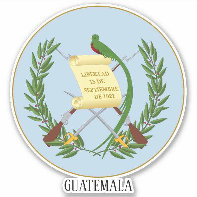 Guatemala National Coat Of Arms Patriotic (Front)
