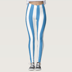 Guatemala National Flag Colours Vertical Striped Leggings