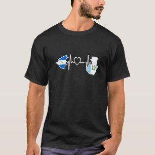Guatemala Nicaragua Flag Guatemalan Nicaraguan Hea T-Shirt