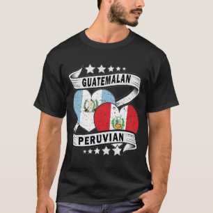 Guatemala Peru Flag half Guatemalan half peruvian T-Shirt