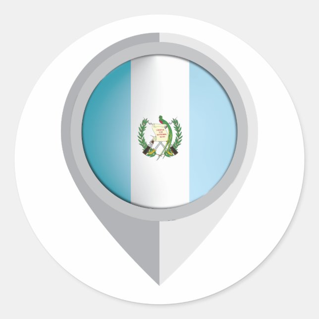 Guatemala Pin Location Flag Classic Round Sticker (Front)