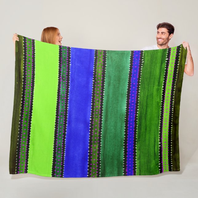 Guatemala Rainbow Fleece Blanket (In Situ)