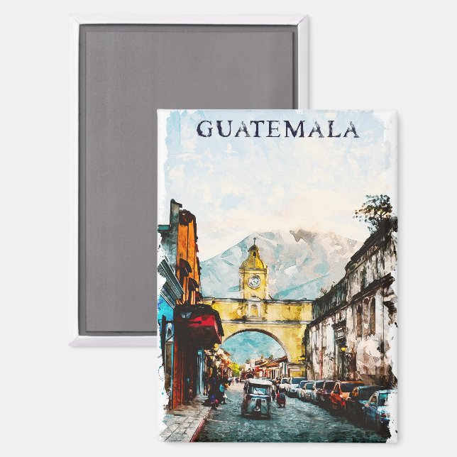 Guatemala Retro Vintage Travel Magnet (Front/Back)