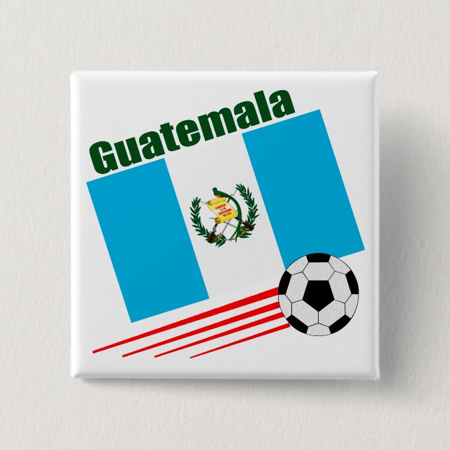 Guatemala Soccer Team 2 Inch Square Button (Front)