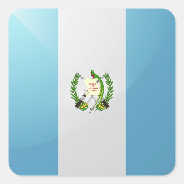 Guatemala square glossy flag sticker (Front)