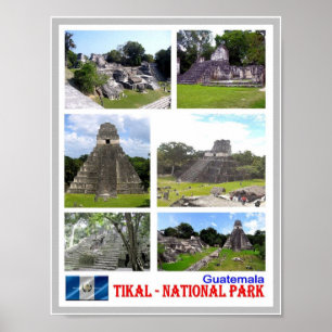 Guatemala - Tikal - National Park - Mosaic - Poster