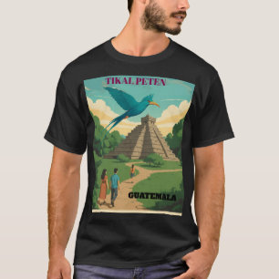 GUATEMALA, TIKAL PETEN Retro poster T-Shirt