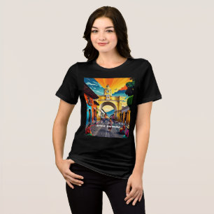 Guatemala Travel Vintage Poster Antigua Tri-Blend Shirt