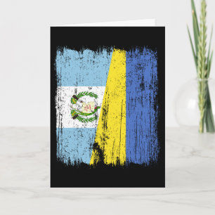 Guatemala Ukraine Half Flag Guatemalan Ukrainian H Card