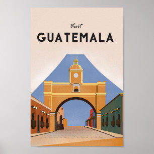 Guatemala vintage travel poster