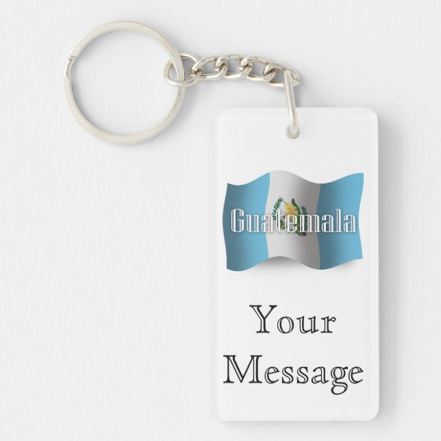 Guatemala Waving Flag Keychain (Front)