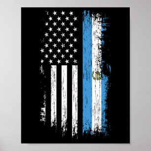 Guatemalan American Flag - Pride Guatemala Usa Shi Poster