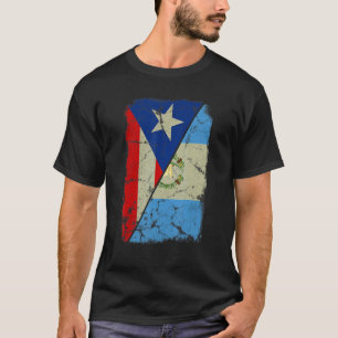Guatemalan and Puerto Rican Flag Together Mixed Fa T-Shirt