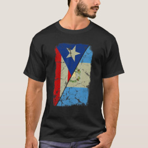 Guatemalan and Puerto Rican Flag Together Mixed Fa T-Shirt