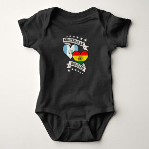 Guatemalan Bolivian Heart Flags Guatemala Bolivia Baby Bodysuit