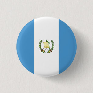 Guatemalan Flag, Flag of Guatemala 1 Inch Round Button