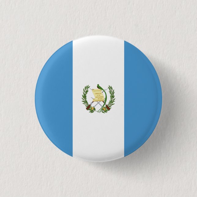 Guatemalan Flag, Flag of Guatemala 1 Inch Round Button (Front)