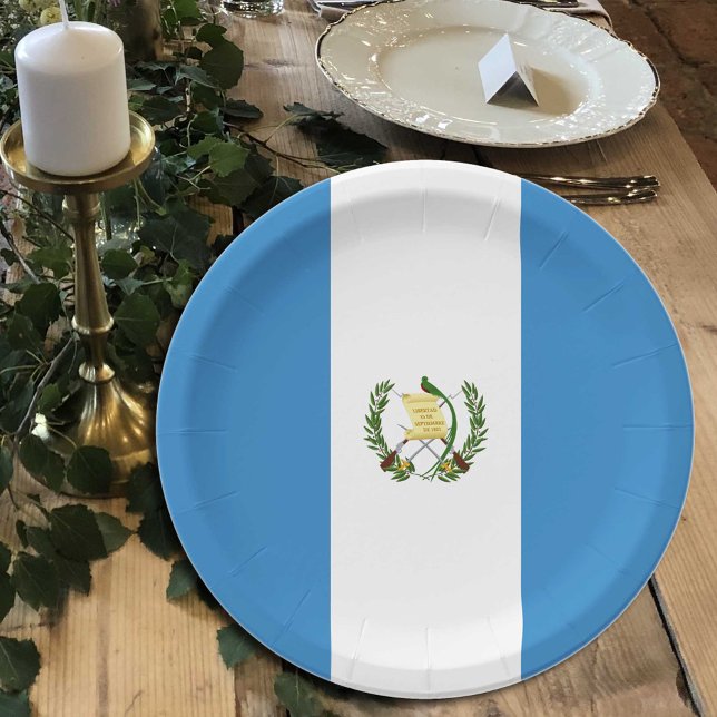 Guatemalan Flag plates, party, sports, Guatemala Paper Plate (Creator Uploaded)