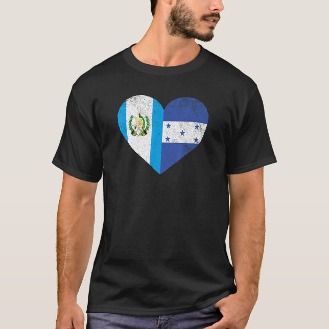 Guatemalan Honduran Flag Love Guatemala Honduras H T-Shirt (Front)