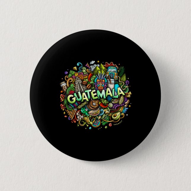 Guatemalan Monuments And Guatemala City  2 Inch Round Button (Front)